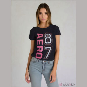 Aeropostale ladies black cotton t-shirt with aero 87 on the front size XL